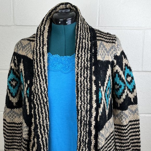 Pink Republic Women's Aztec Southwest Open Front Cardigan Sweater - Picture 2 of 7